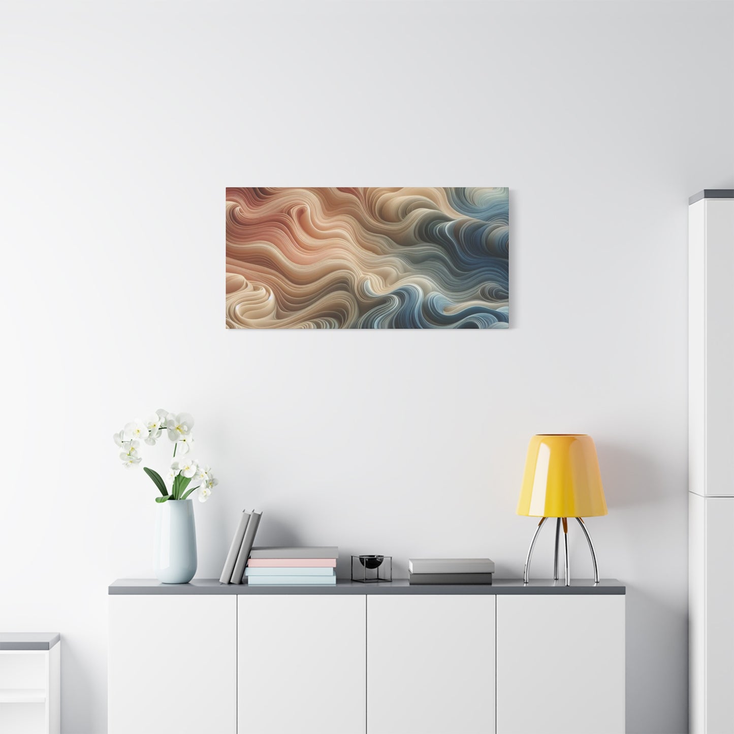 Abstract Swirl Matte Canvas Wall Art — Fluid Earth Tones, Stretched 1.25"