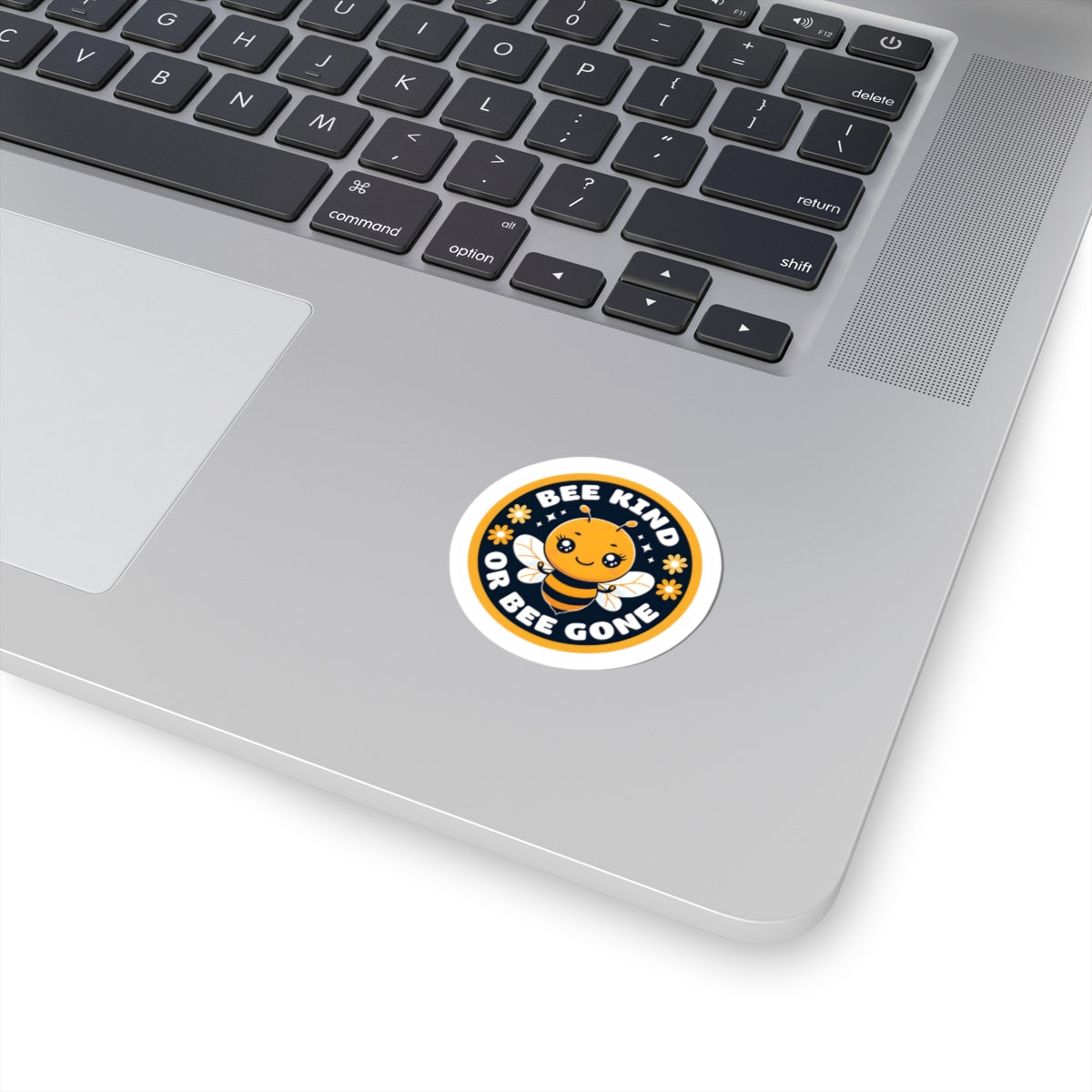 Bee Kind or Bee Gone Round Sticker — Cute Bumblebee Vinyl Kiss-Cut Sticker