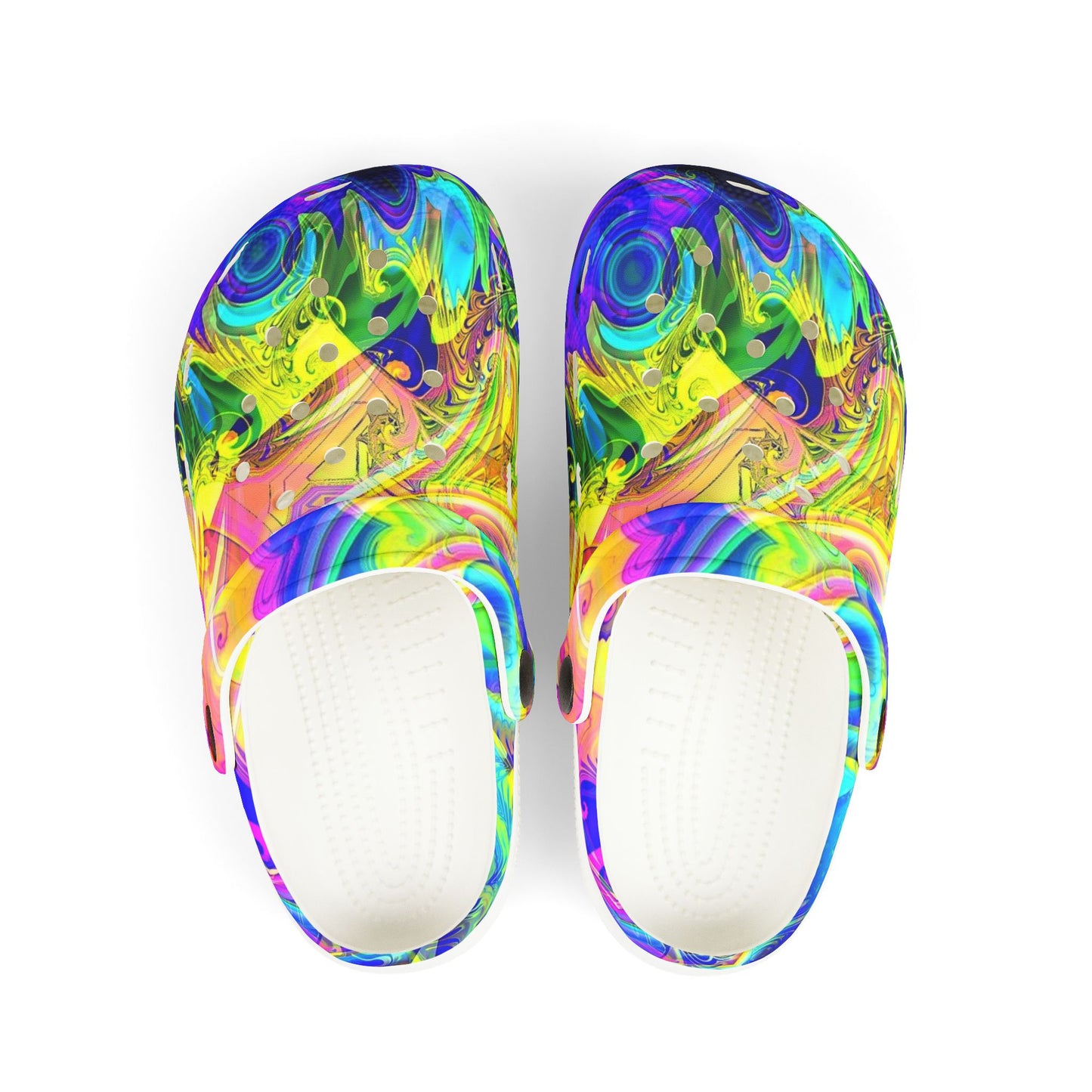 Kids Tie-Dye Swirl EVA Foam Clogs — Colorful Watercolor Slip-On Sandals
