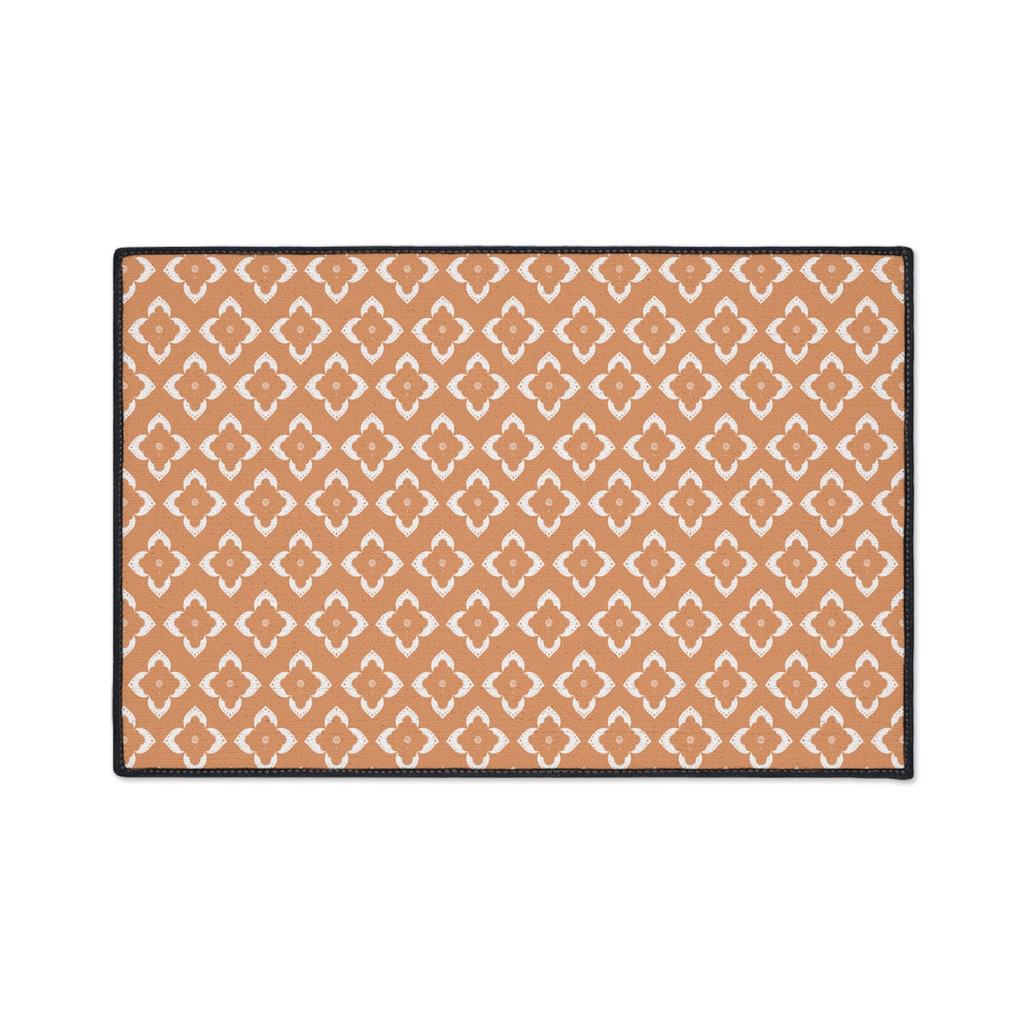 Heavy-Duty Floor Mat — Terracotta Moroccan Tile Pattern, Non-Slip Entry Rug