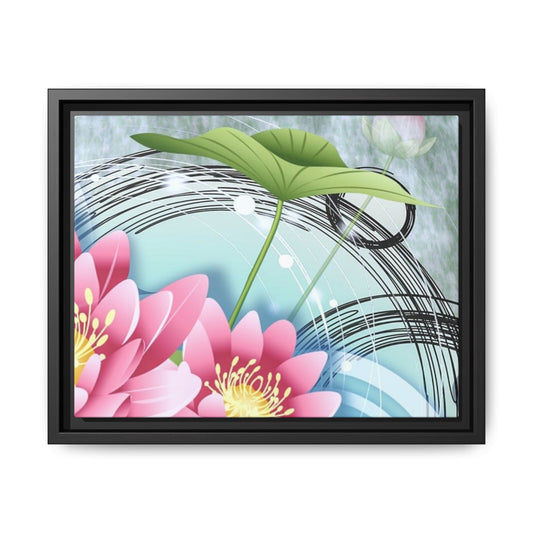 Lotus Watercolor Matte Canvas Framed Wall Art — Floral Zen Decor