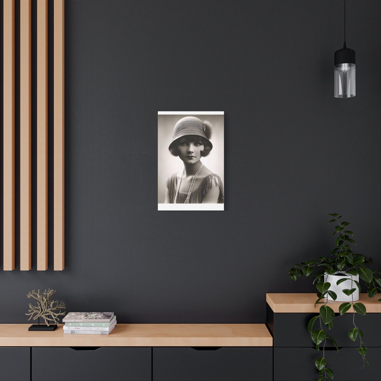 Vintage 1920s Flapper Portrait Canvas