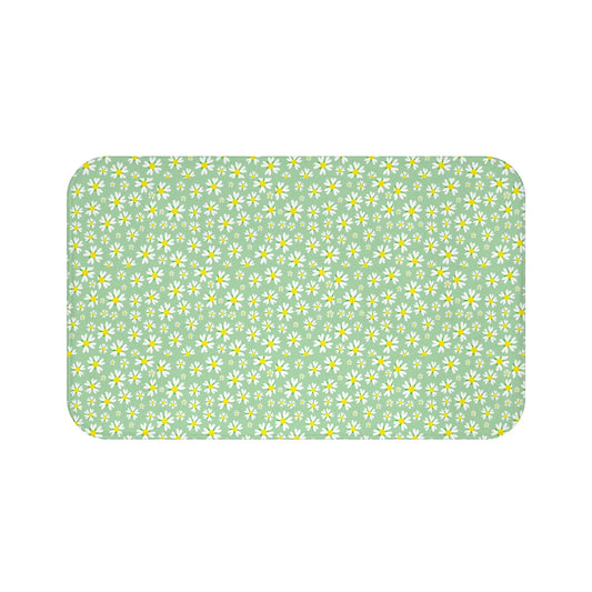 Floral Green Bath Mat - Bathroom Decor, Spring Vibes, Home Comfort, Gift Idea, Housewarming Essentials