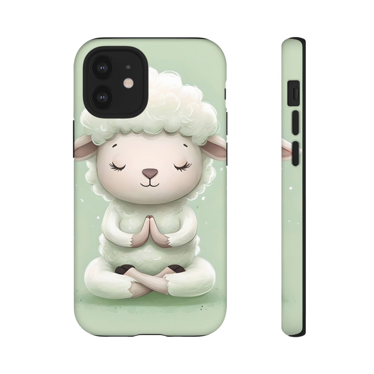 Meditating Lamb Phone Case — Cute Pastel Protective iPhone Cover