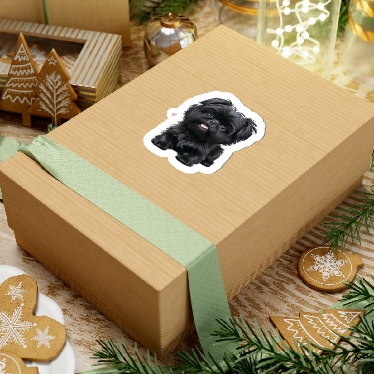 Cute Black Dog Kiss-Cut Stickers for Pet Lovers