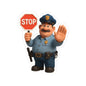 Police Officer Stop Sign Sticker — Cute Cop Character Kiss-Cut Decal