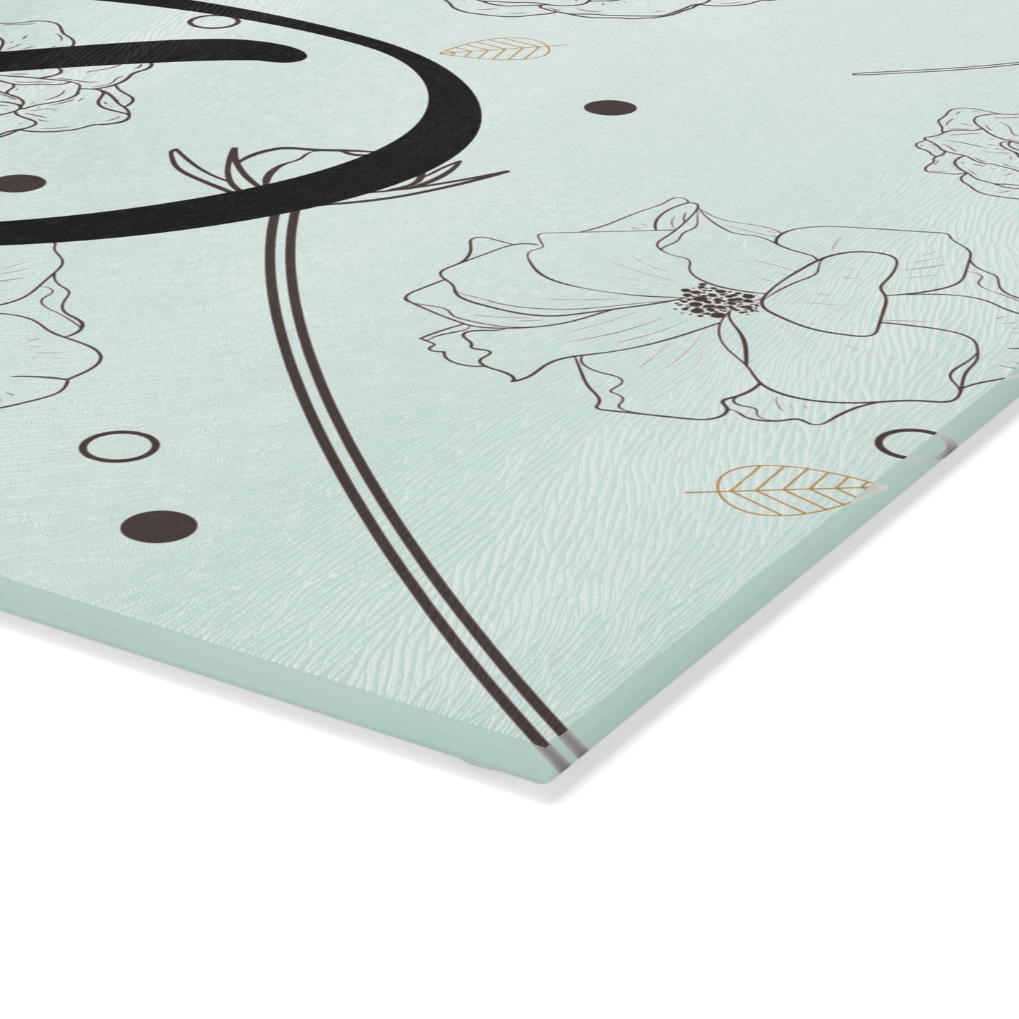 Personalized Floral Glass Cutting Board Letter D