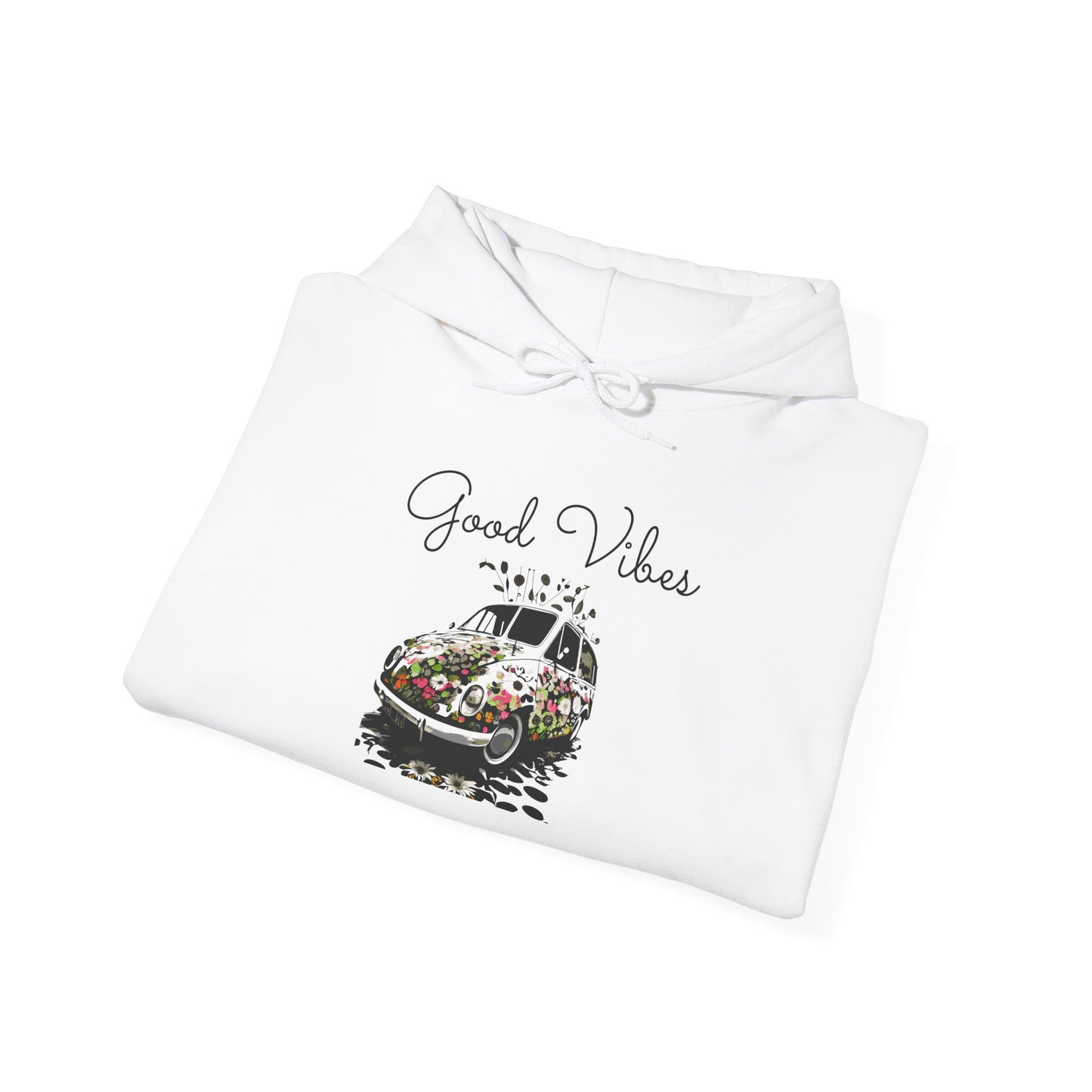 Good Vibes Hooded Sweatshirt - Unisex Heavy Blend, Cozy Gift for Friends, Casual Wear, Summer Outings, Beach Days, Chill Vibes