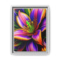 Vibrant Neon Floral Matte Canvas Print — Framed Wall Art
