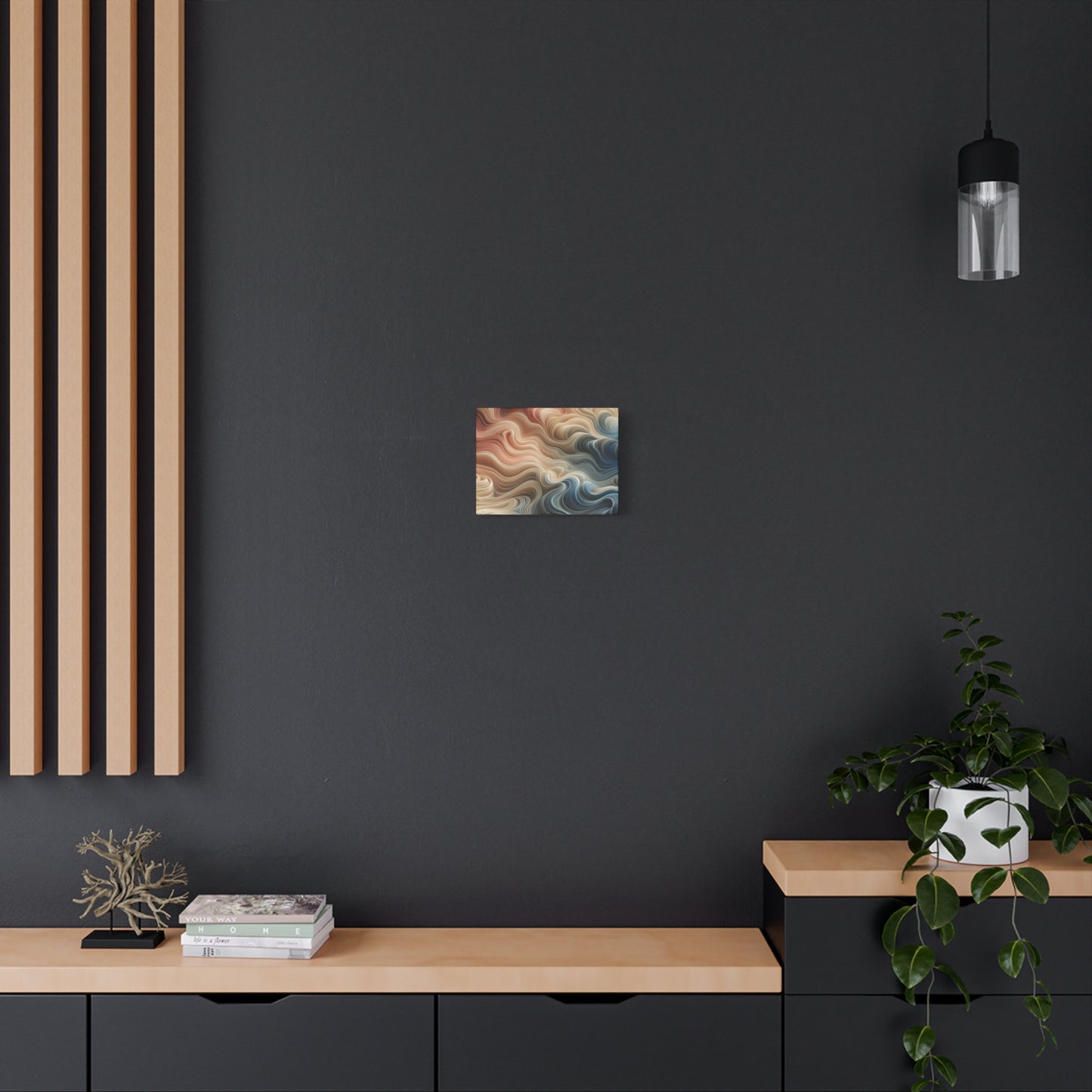 Abstract Swirl Matte Canvas Wall Art — Fluid Earth Tones, Stretched 1.25"