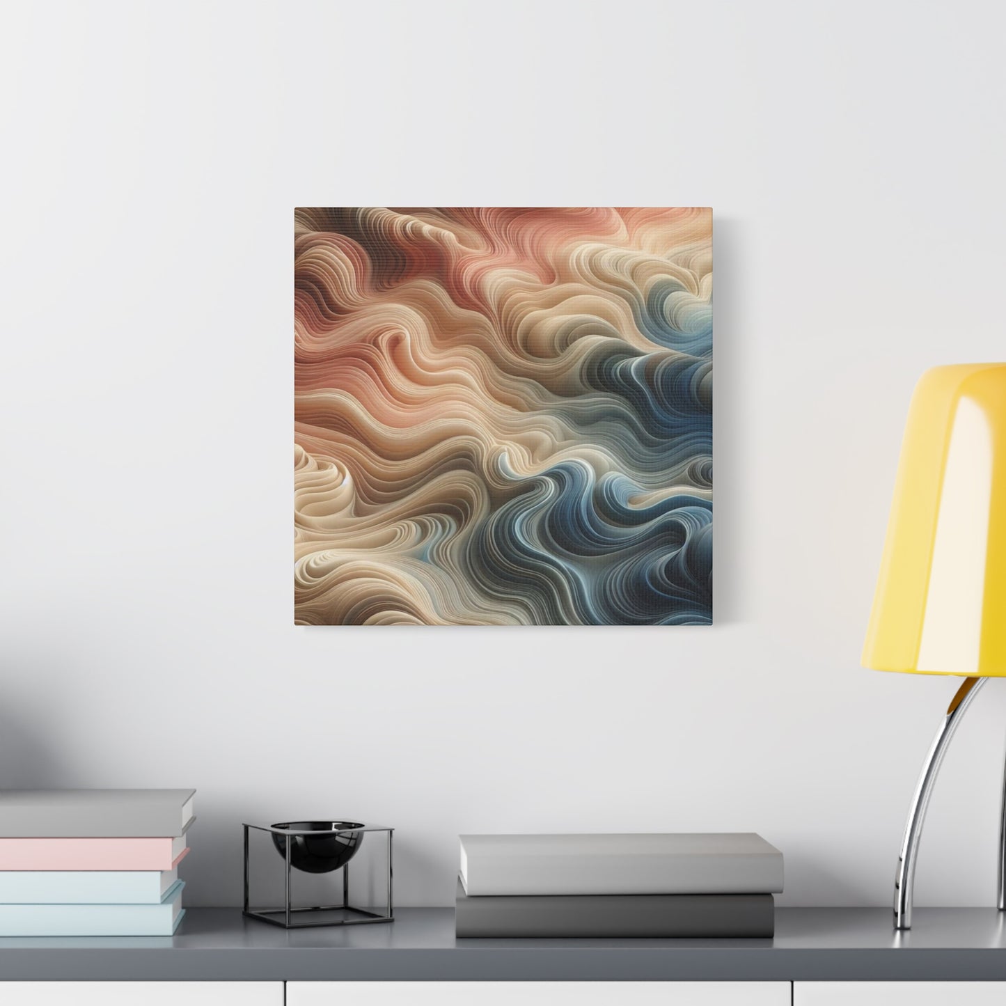 Abstract Swirl Matte Canvas Wall Art — Fluid Earth Tones, Stretched 1.25"