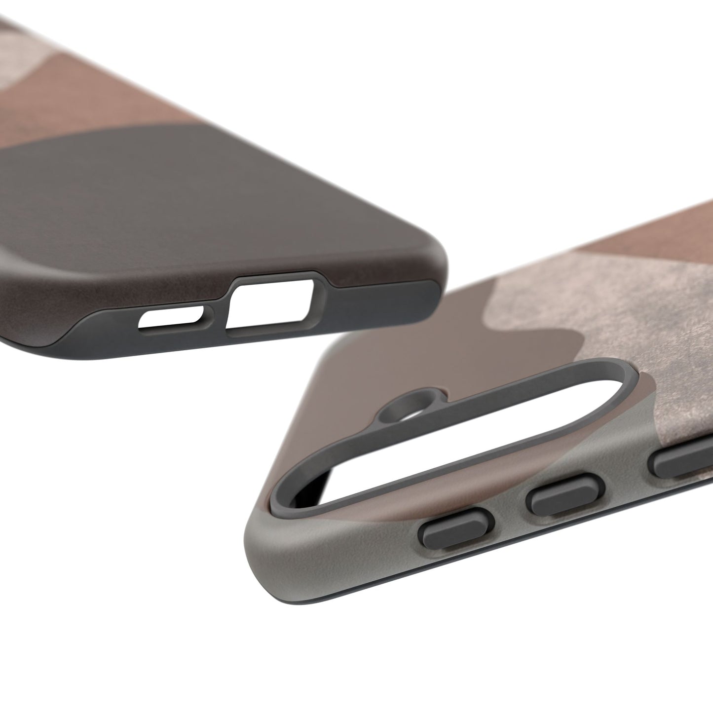 Abstract Earthtone Phone Case — Brown Layered Rugged Tough Case