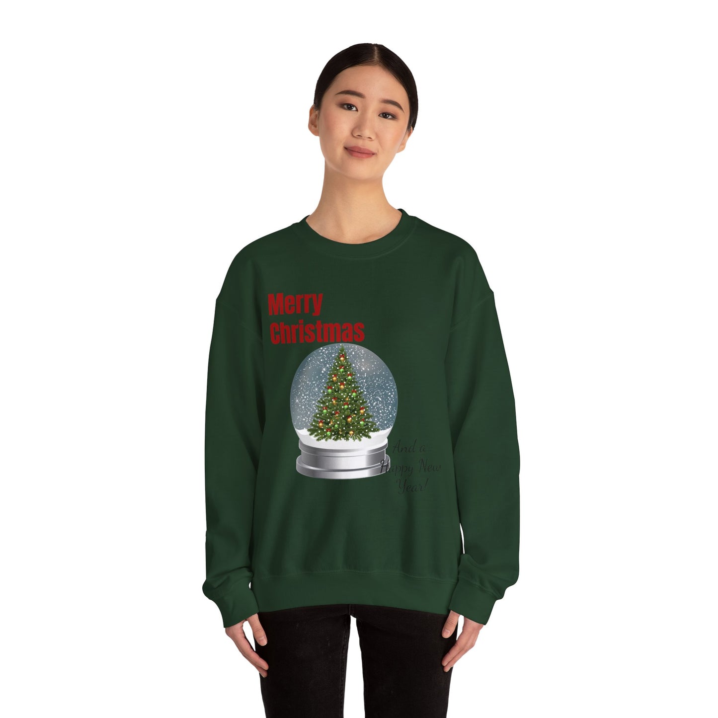 Christmas Snow Globe Sweatshirt – "Merry Christmas" Holiday Crewneck