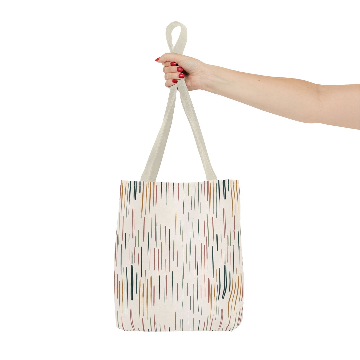 Earth Tones Abstract Stripe Tote Bag — Minimalist Boho Canvas Shopper