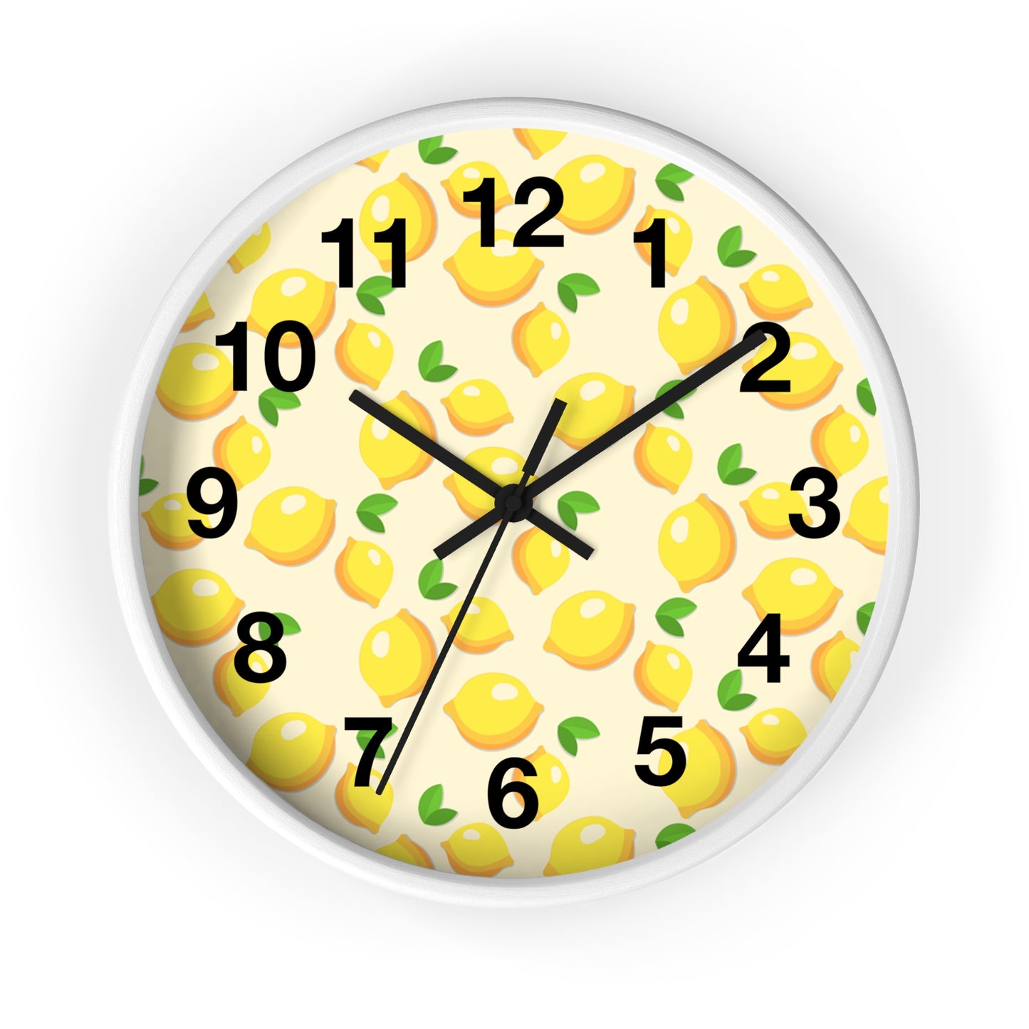 Lemon Pattern Wall Clock – Bright Citrus Kitchen Clock