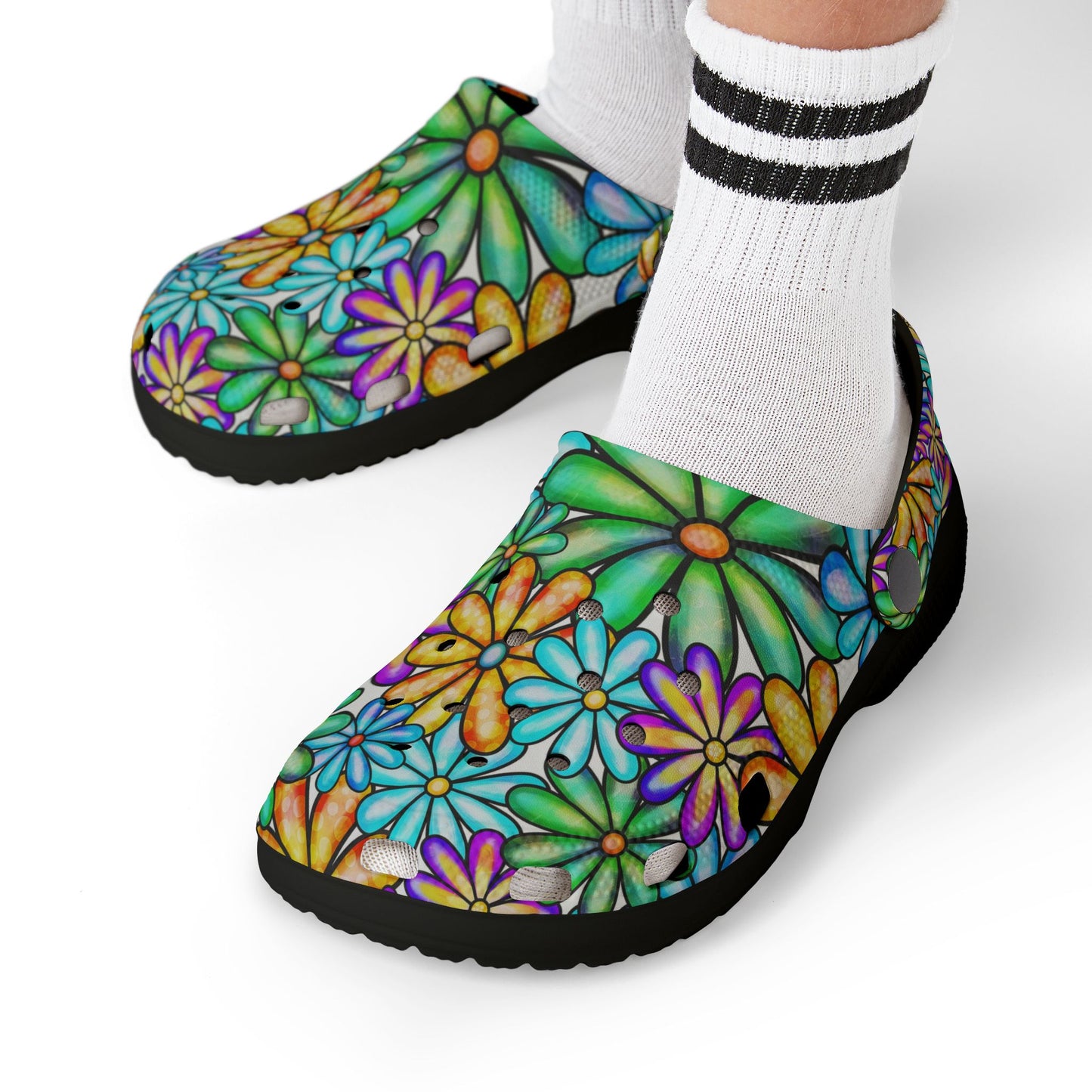 Colorful Floral Kid's EVA Foam Clogs