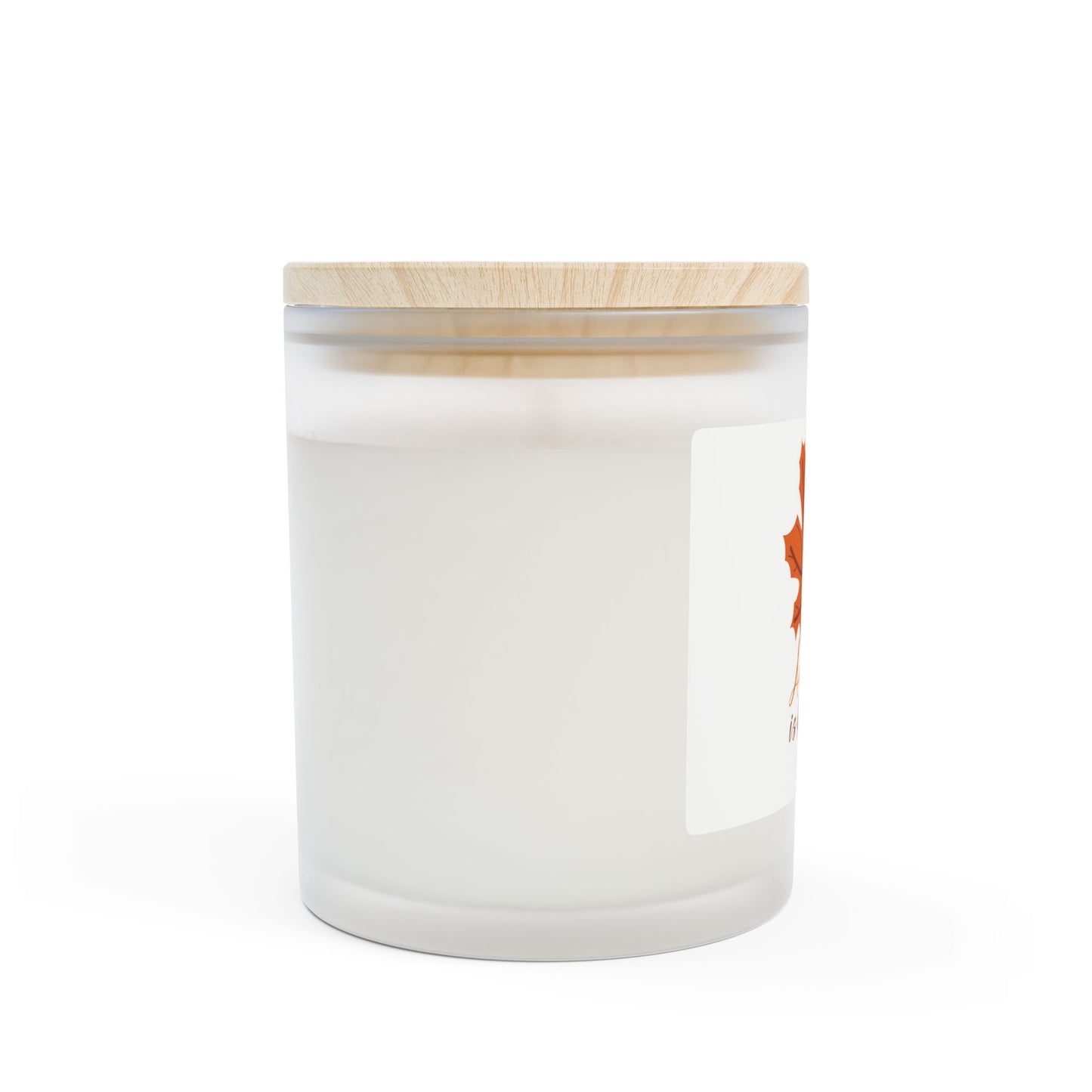 Autumn Is Here Frosted Glass Candle — 11oz Fall Scented Candle