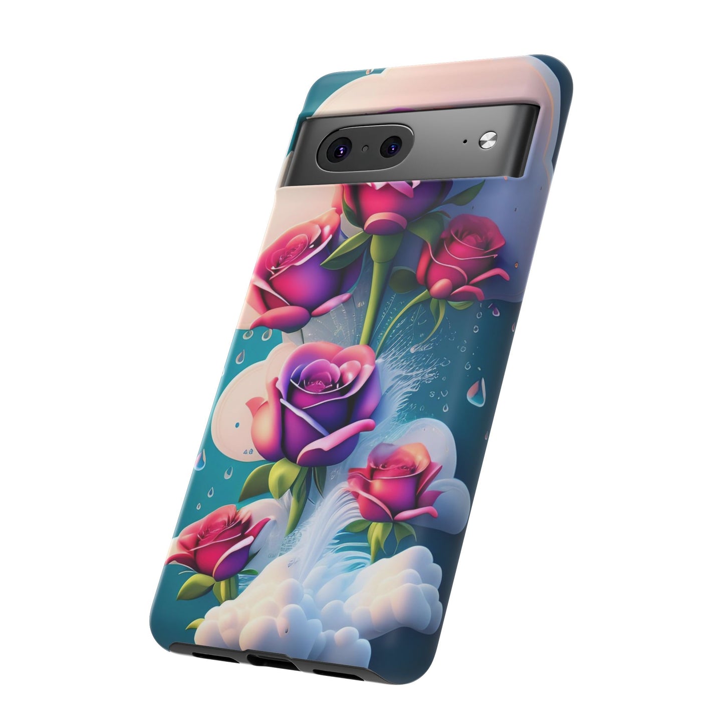 Floral Dream Tough Phone Case — Rose Bouquet Clouds Design