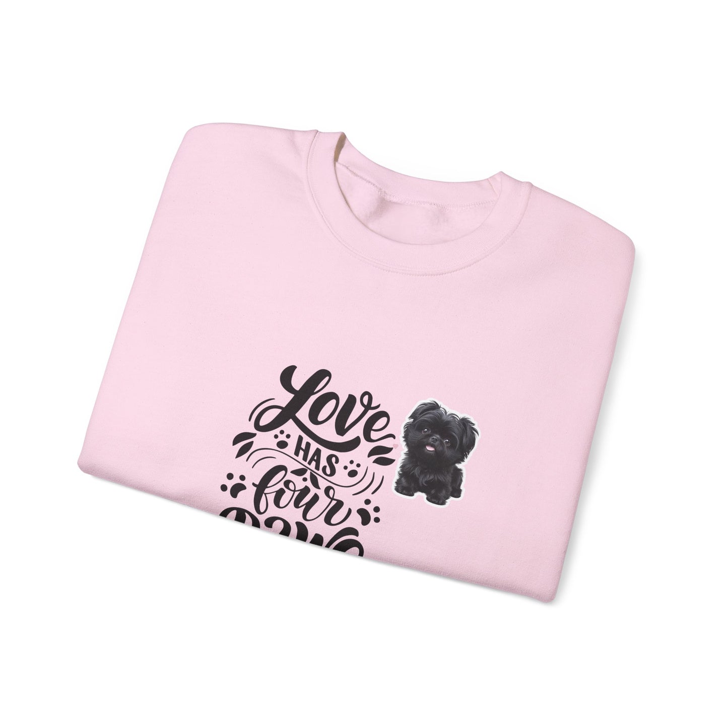 Crewneck Sweatshirt - "Love Has Four Paws" Dog Lover Graphic