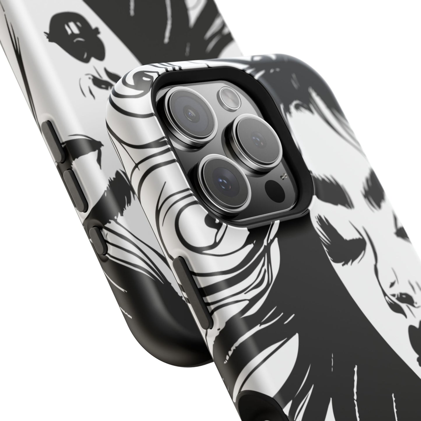 Artistic Black & White Portrait Phone Case — Magnetic Impact-Resistant