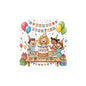 Birthday Party Kids Sticker — Happy Birthday Cake Celebration Kiss-Cut Sticker