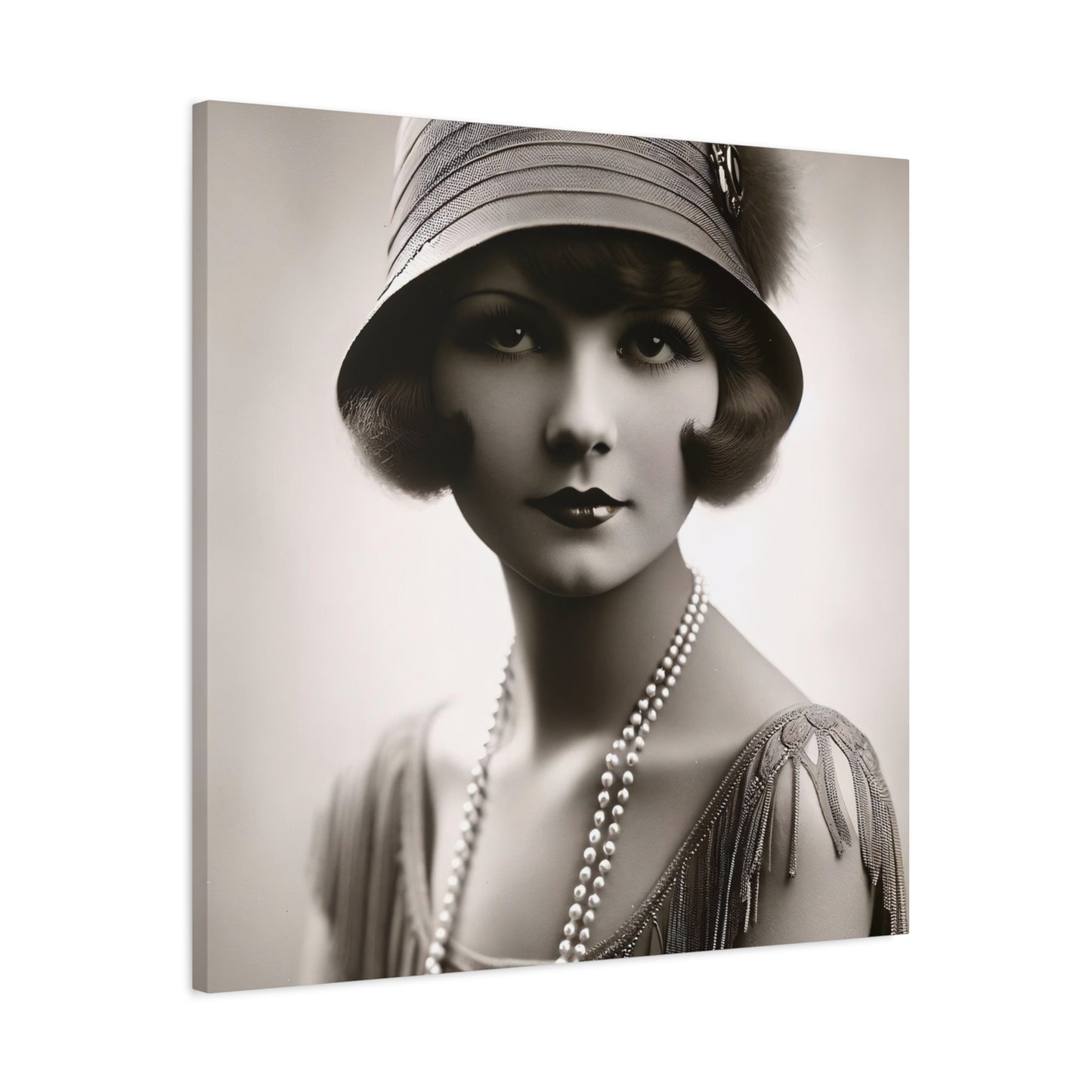 Vintage 1920s Flapper Portrait Canvas