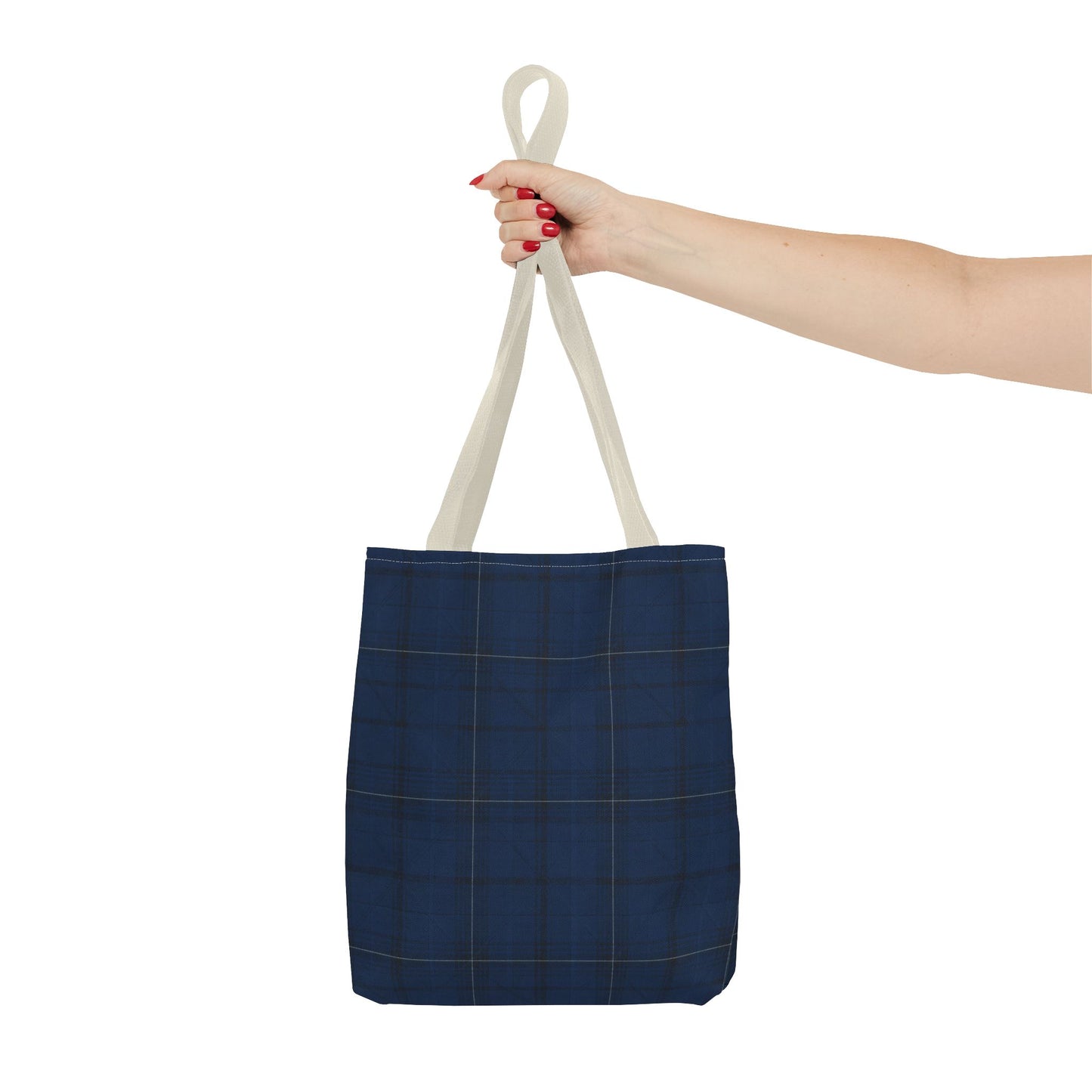 Navy Tartan Tote Bag – Classic Plaid Tote