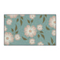 Floral Heavy-Duty Floor Mat — Teal Pastel Blossom Rug for Entryway & Kitchen