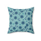 Blue Floral Decorative Pillow, Cozy Couch Accent, Home Decor, Gift for Her, Boho Throw Pillow