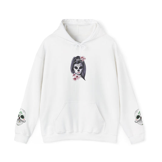 Day of the Dead Hoodie | Unisex Heavy Blend Sweatshirt, Skull Art, Mexican Holiday Apparel, Halloween Costume, Festival Gear