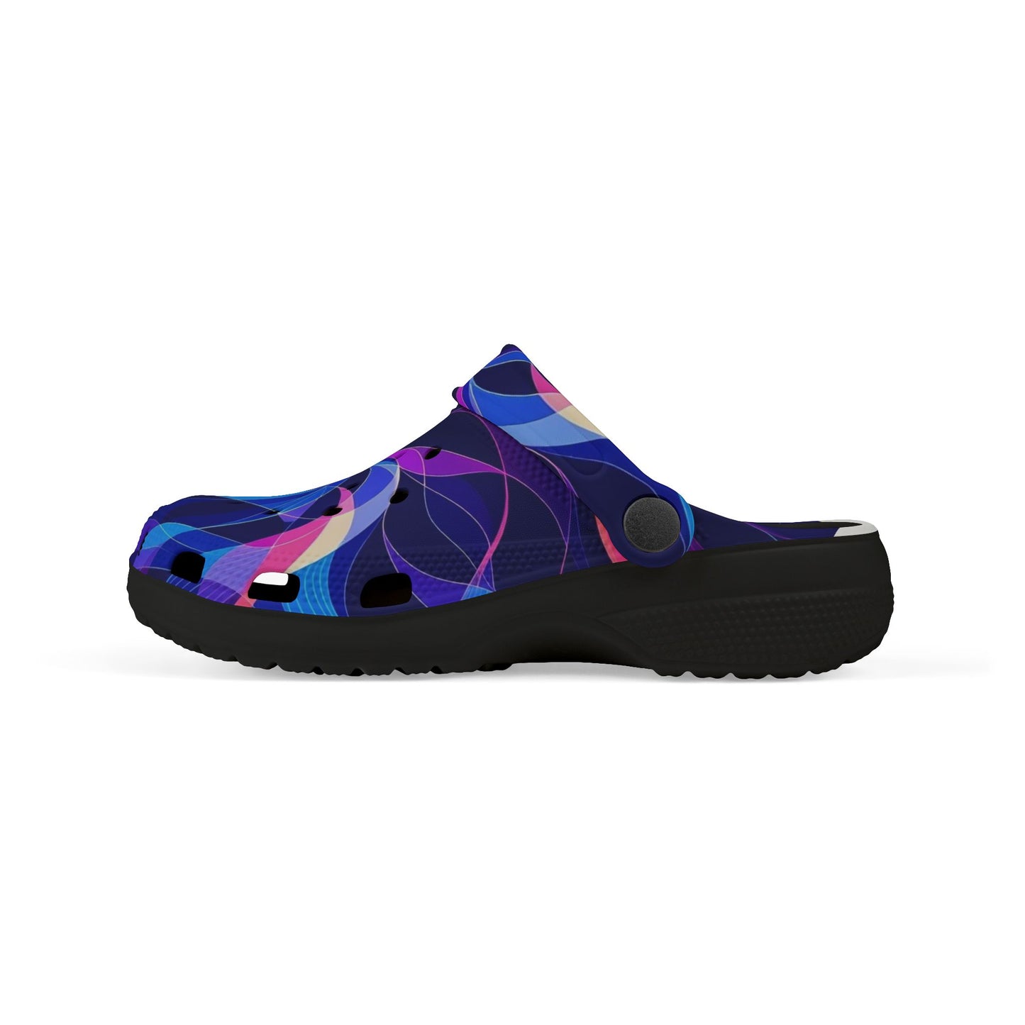 Kids Swirl Pattern EVA Foam Clogs — Colorful Neon Pinwheel Slip-Ons