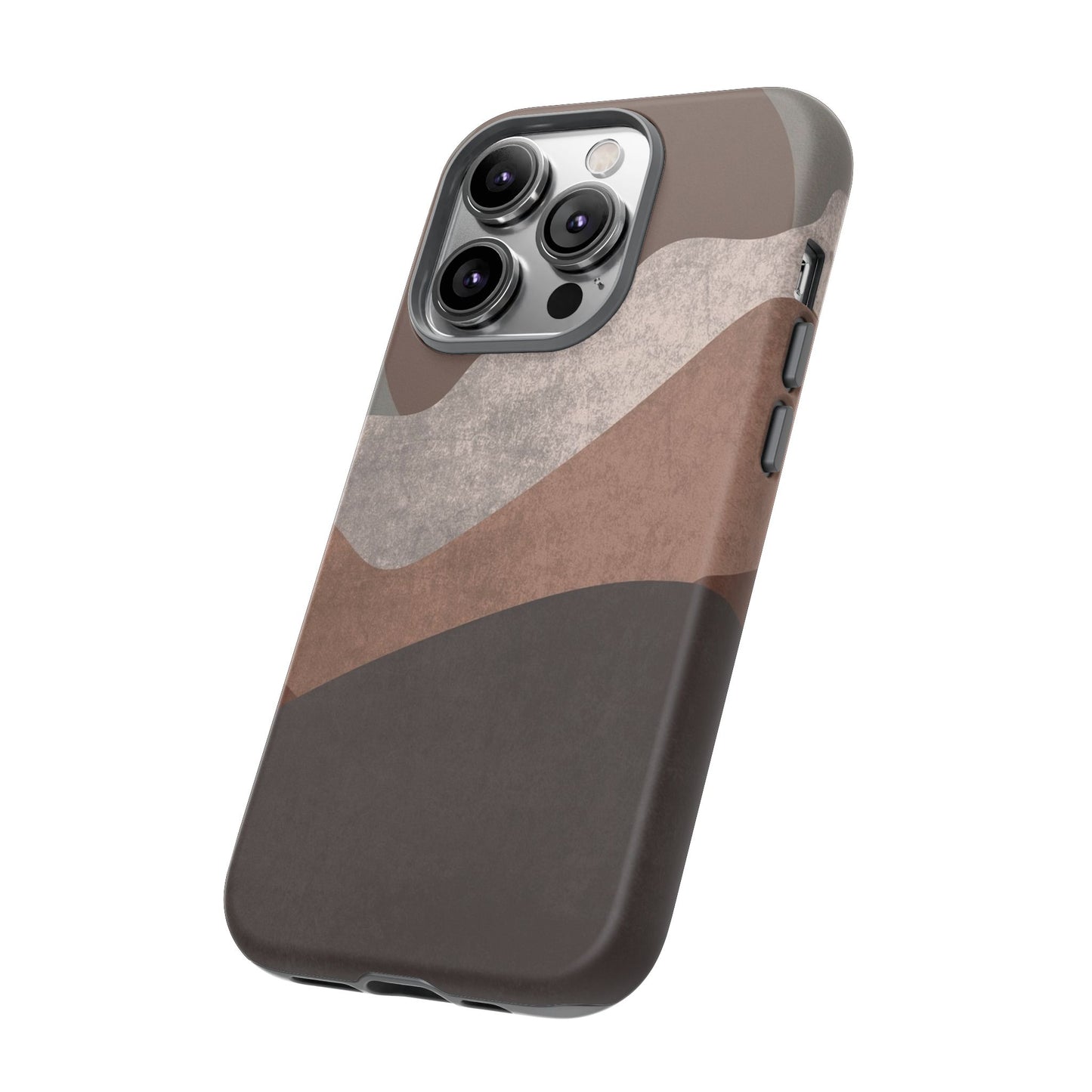 Abstract Earthtone Phone Case — Brown Layered Rugged Tough Case