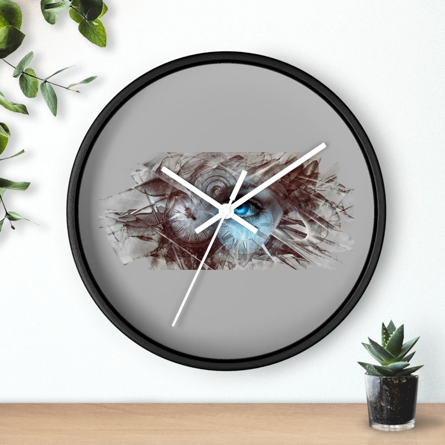 Rustic Eye Art Wall Clock, Unique Home Decor, Gift for Art Lovers