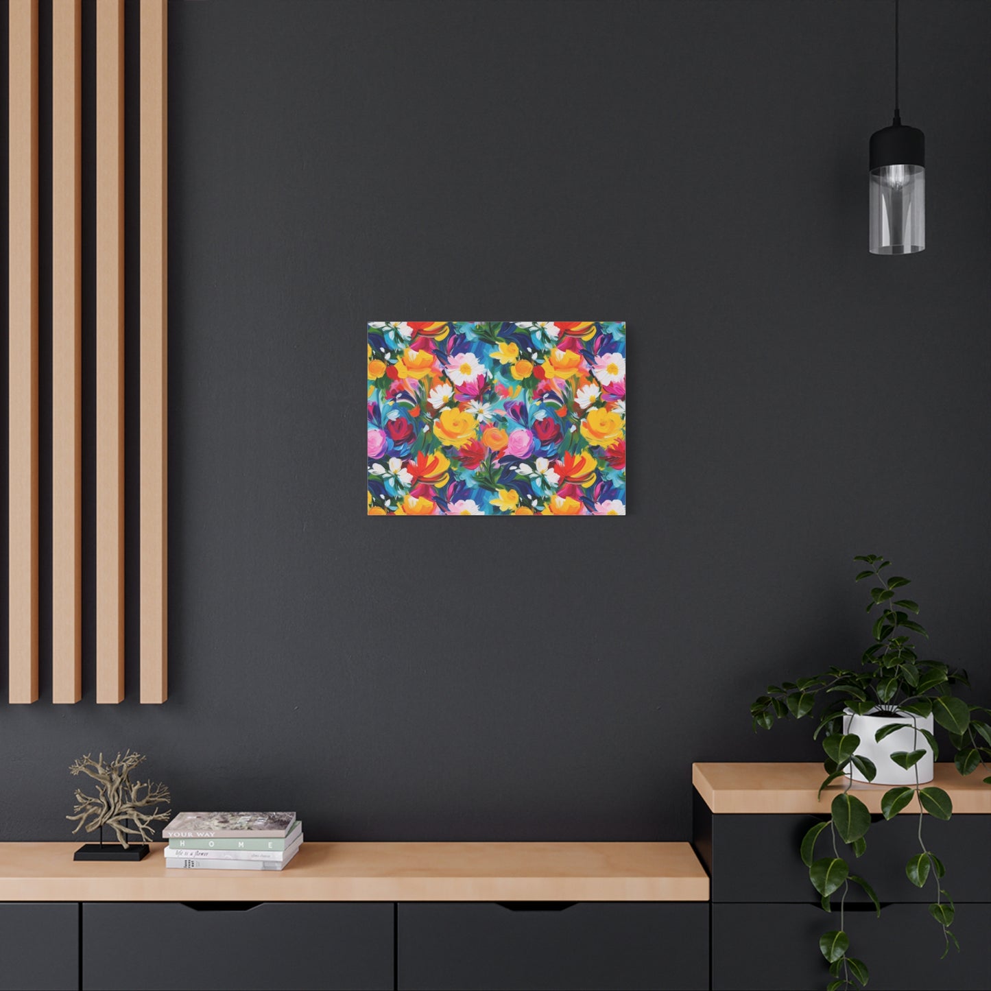 Vibrant Floral Matte Canvas Wall Art — Colorful Garden Print, Stretched 1.25"