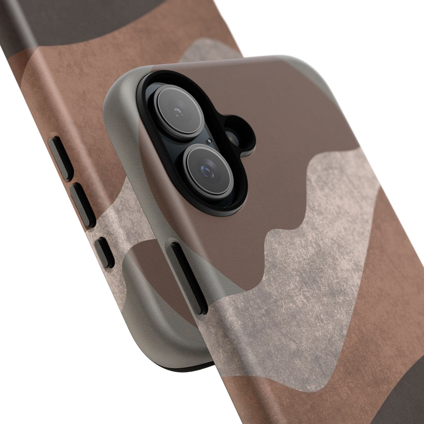 Abstract Earthtone Phone Case — Brown Layered Rugged Tough Case