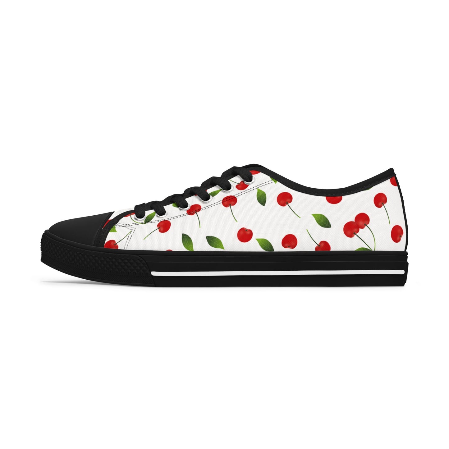 Cherry Print Low Top Sneakers — Women's Cute Summer Casual Shoes