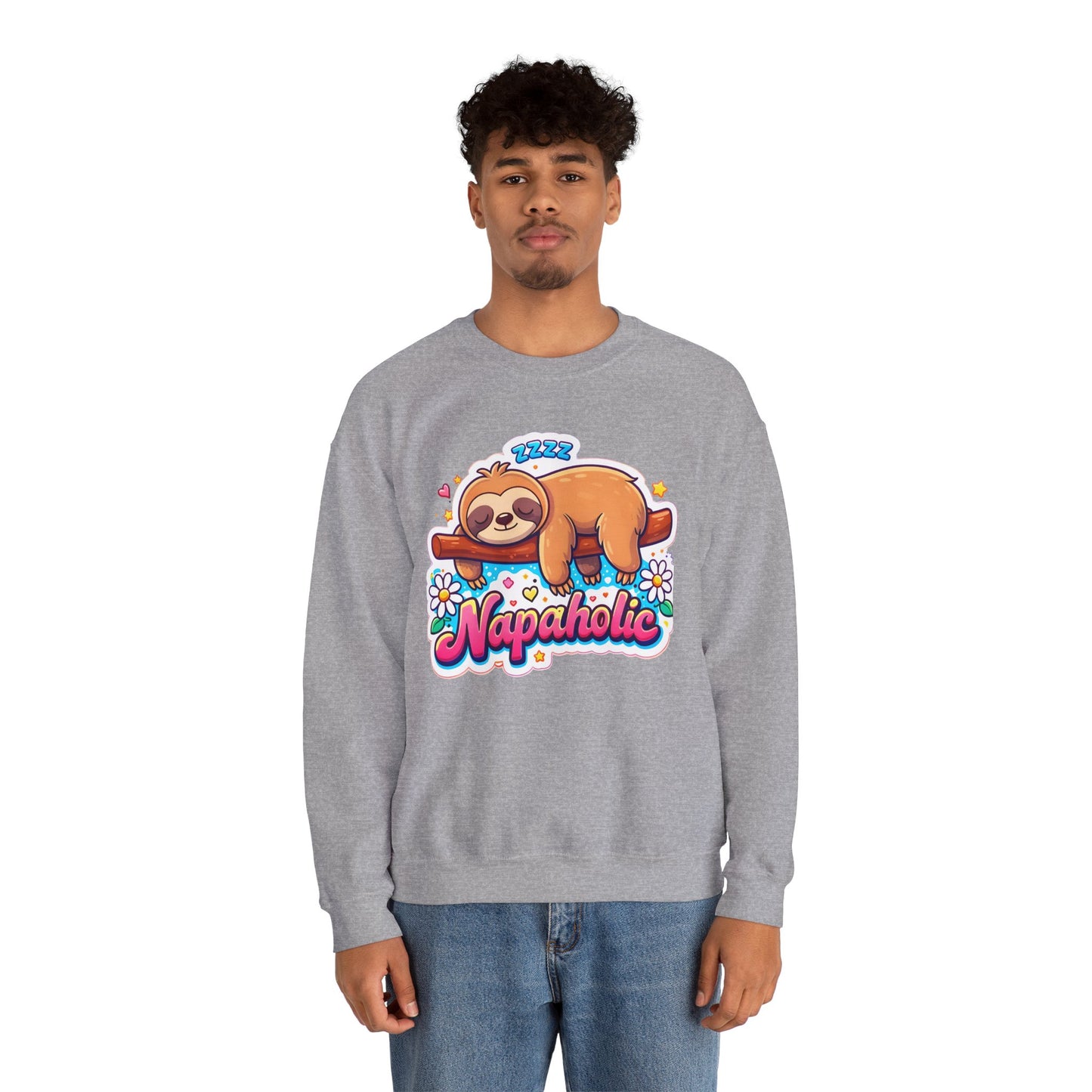 Napaholic Sweatshirt — Cute Sloth Nap Lover Crewneck