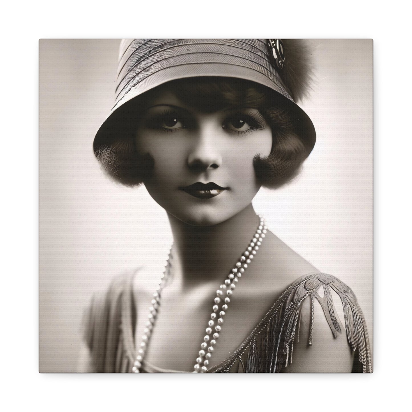 Vintage 1920s Flapper Portrait Canvas