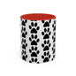 Paw Print Accent Coffee Mug - Dog Lover Gift, Black and White Pet Mug, Cute Animal Decor, Personalized Pet Owner Present, Coffee Tea Cup