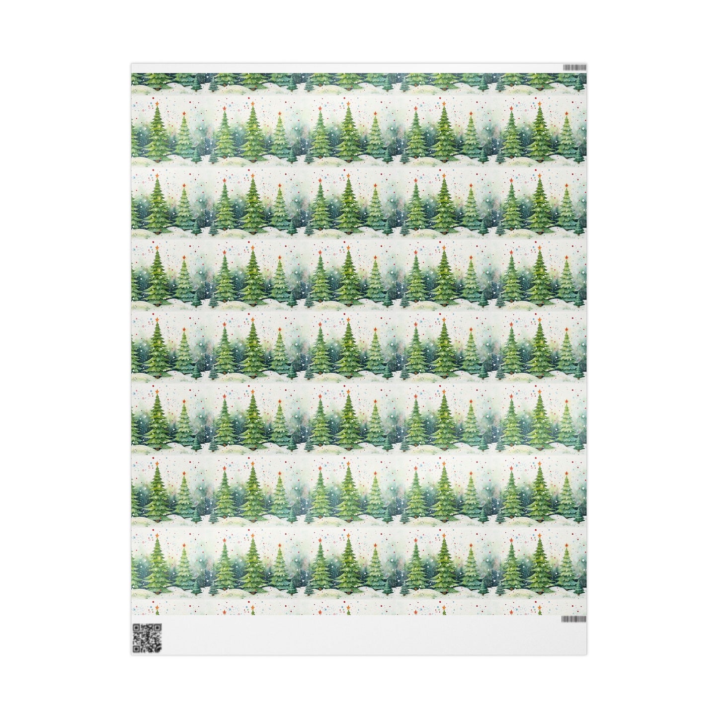 Holiday Christmas Tree Wrapping Paper Roll — Festive Green Pine Pattern for Gifts