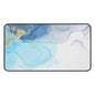 Ocean Blue Marble Desk Mat — Abstract Gold Accent Mouse Pad