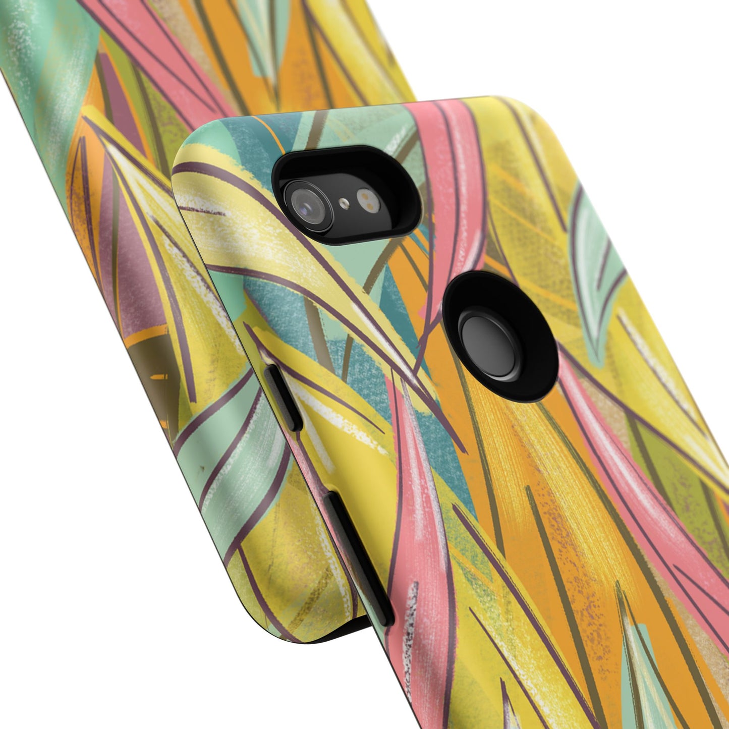 Vibrant Phone Case with Colorful Leaf Design, Tough Cases for Nature Lovers, Eco-Friendly Gift, Summer Vibes, Floral Phone Cover
