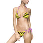 Polka Dot Women's Bikini Swimsuit, Triangle Swimwear, Cute Beach Outfit, Summer Holiday Swim, Pool Party Essential, Vibrant Swimwear