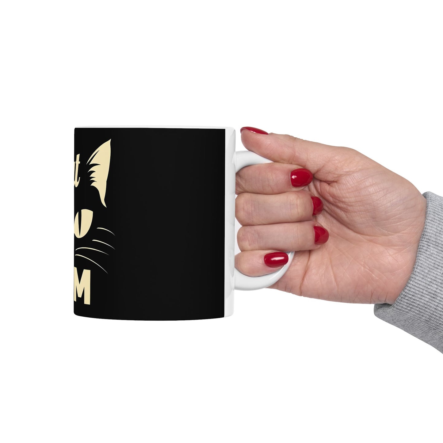 Cat Mom Coffee Mug – Black Ceramic 11oz/15oz