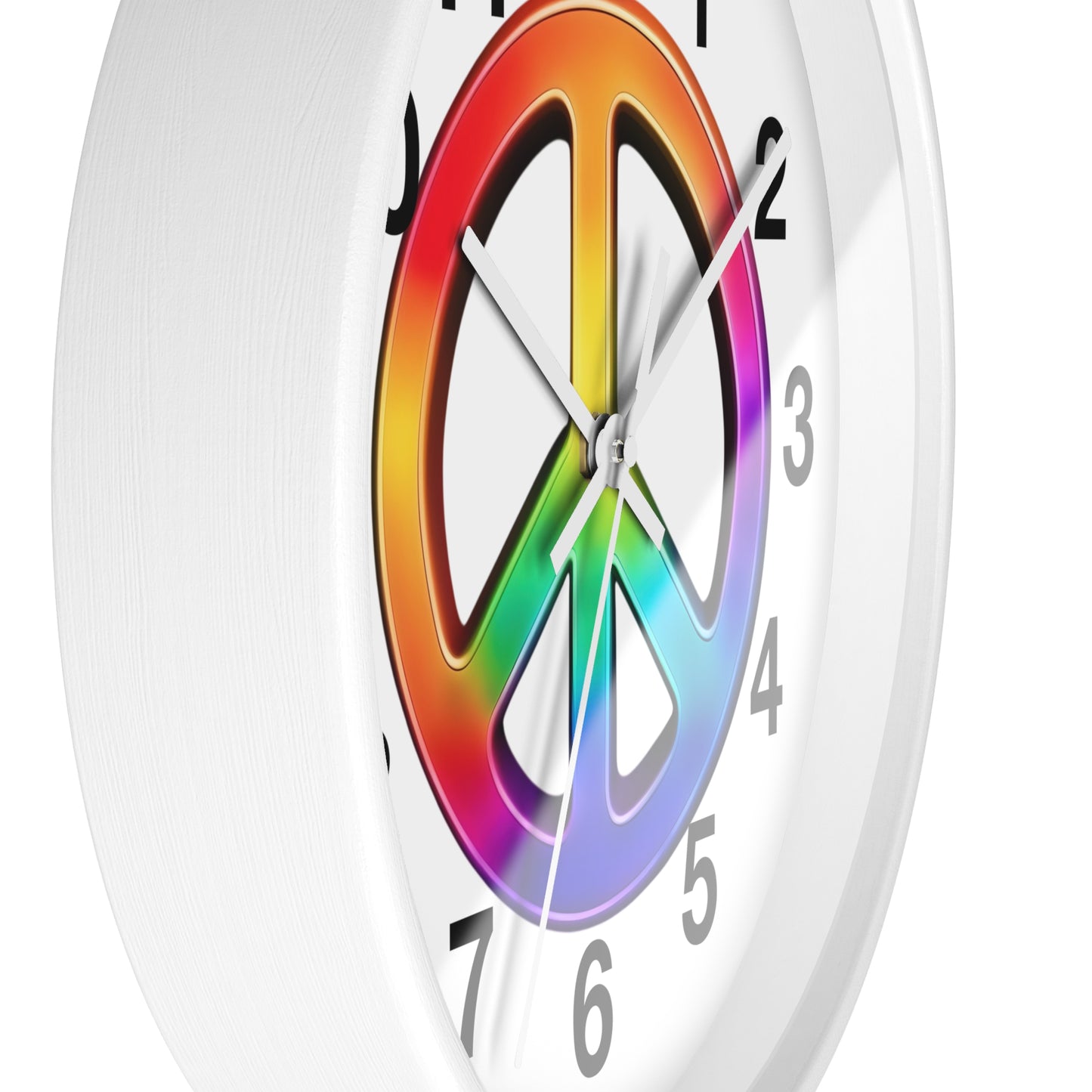 Rainbow Peace Sign Wall Clock | Retro Hippie Decor