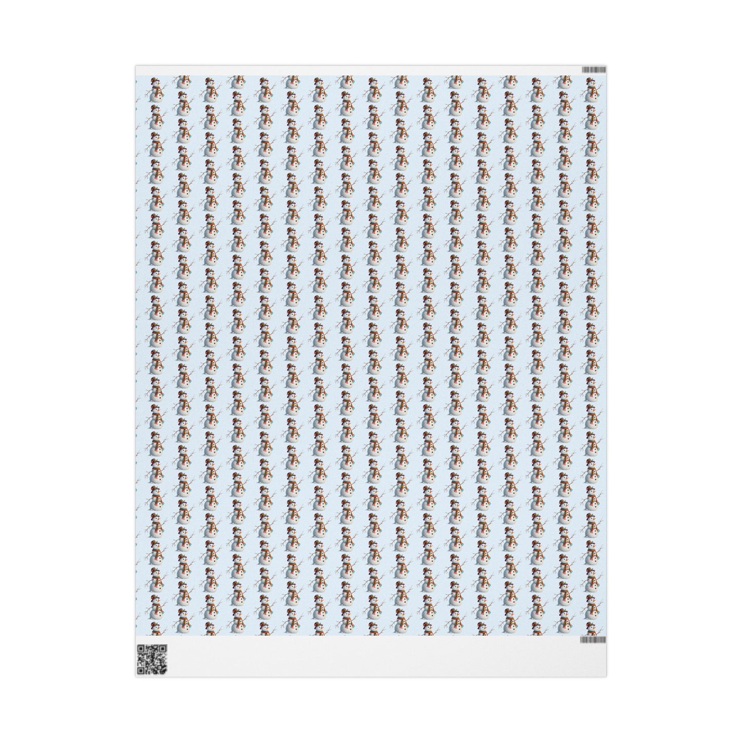 Snowman Pattern Wrapping Paper Roll — Festive Holiday Gift Wrap