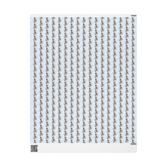 Snowman Pattern Wrapping Paper Roll — Festive Holiday Gift Wrap