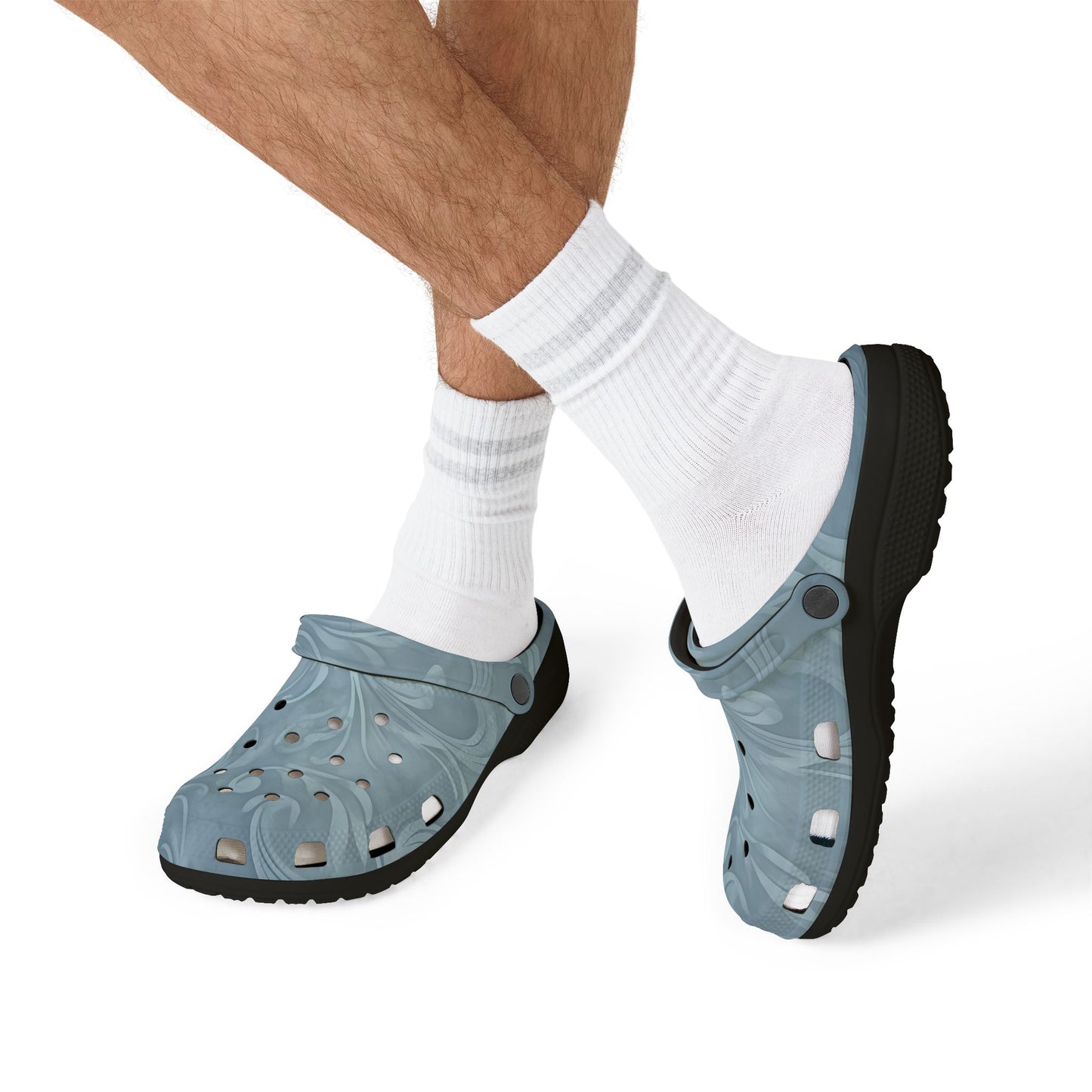 Blue Swirl EVA Foam Clogs — Comfortable Water-Friendly Slip-On Shoes