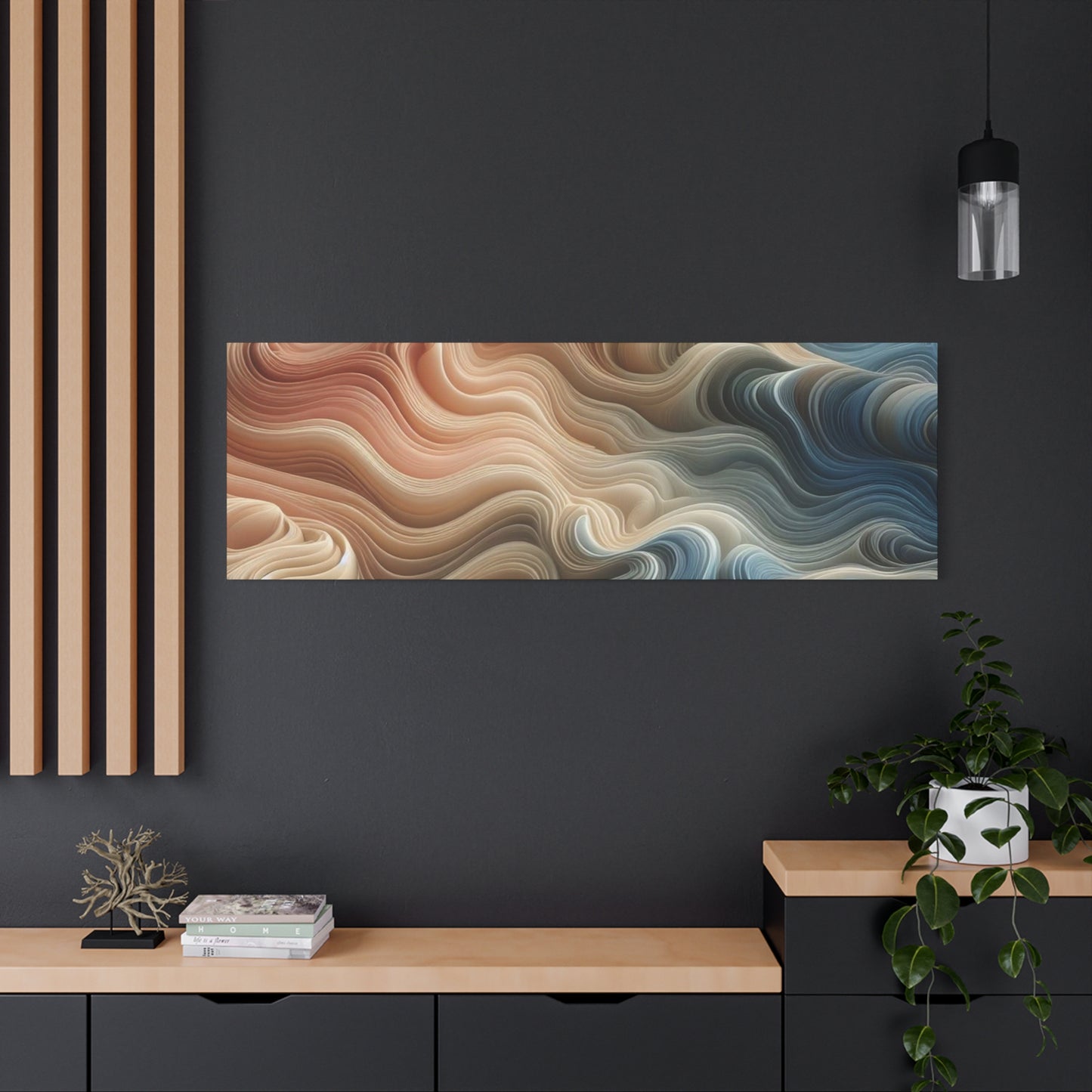 Abstract Swirl Matte Canvas Wall Art — Fluid Earth Tones, Stretched 1.25"