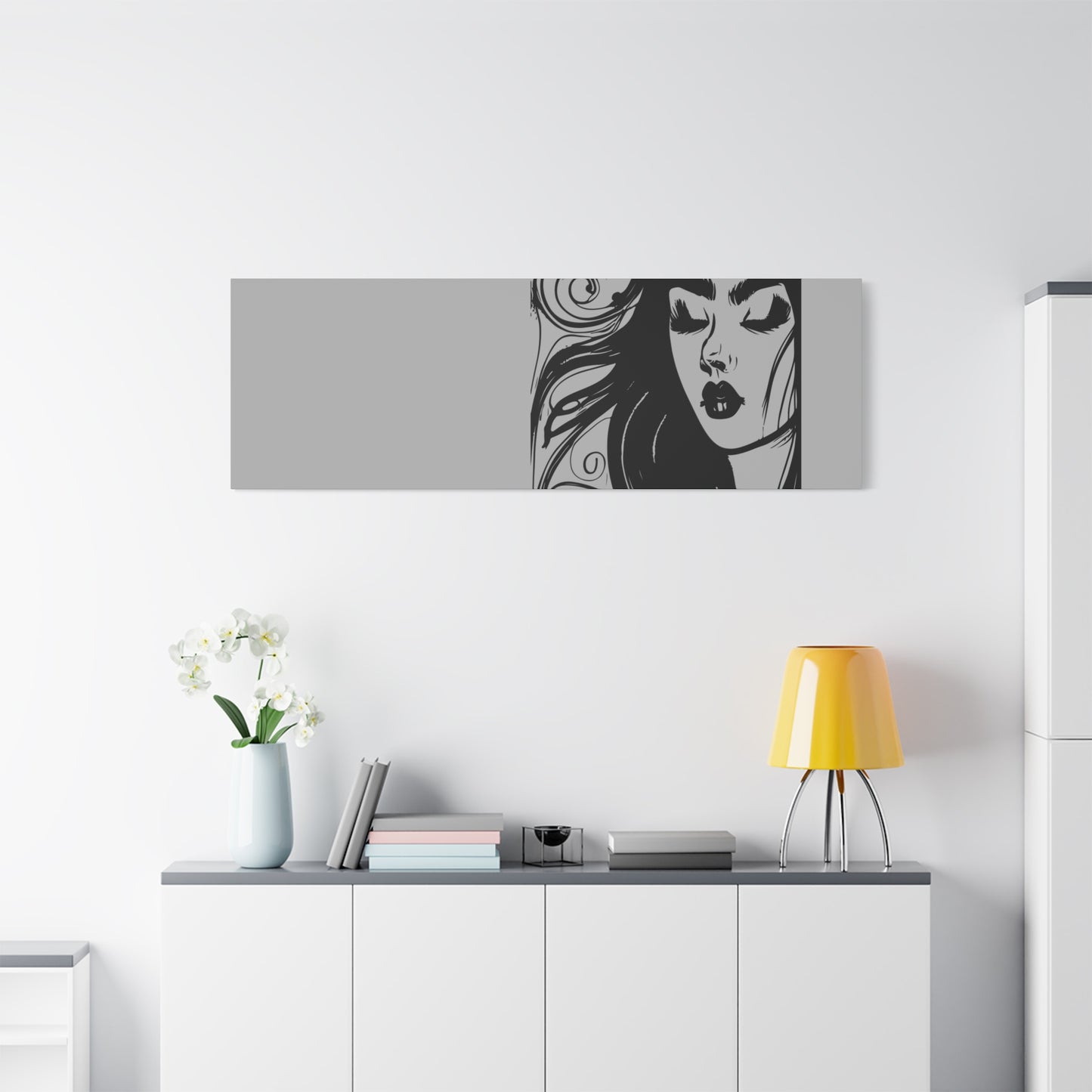 Gothic Woman Portrait Canvas Art — Matte Stretched Wall Decor